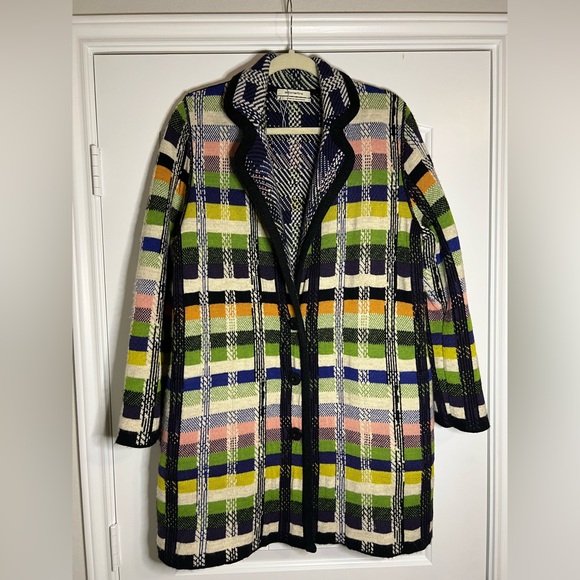 Anthropologie Aldomartins Shanley Plaid Wool Alpaca Colorblock Blanket Coat NWOT - Picture 4 of 13